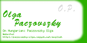 olga paczovszky business card
